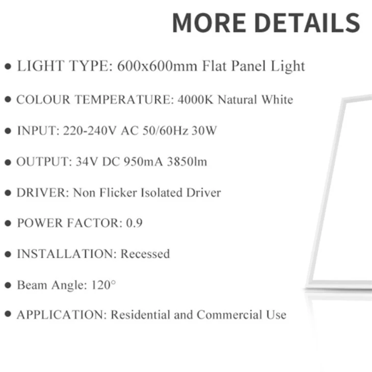 Led Flat Panel Light 100V-277V
